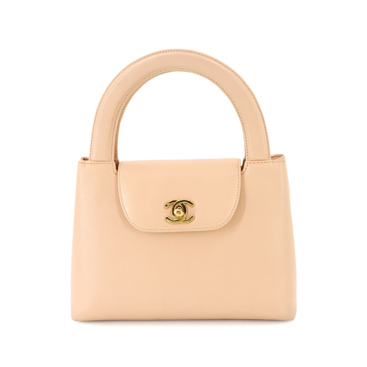 Hand Bag Leather Beige Vintage