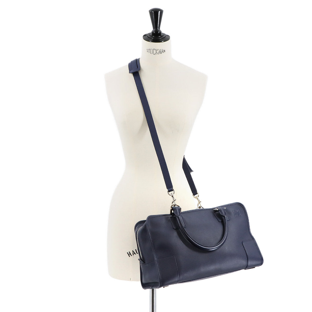 Amazona 36 Hand Shoulder Bag Leather Navy Anagram Purse