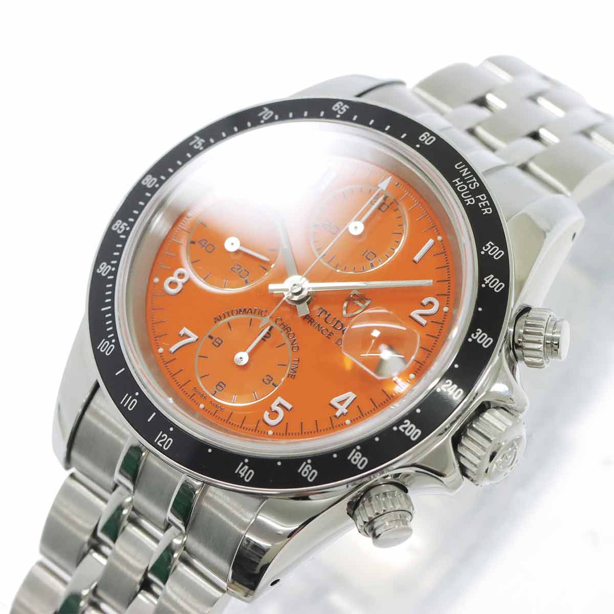 Chrono Time Tiger 79260P Chronograph Date Automatic Orange Dial