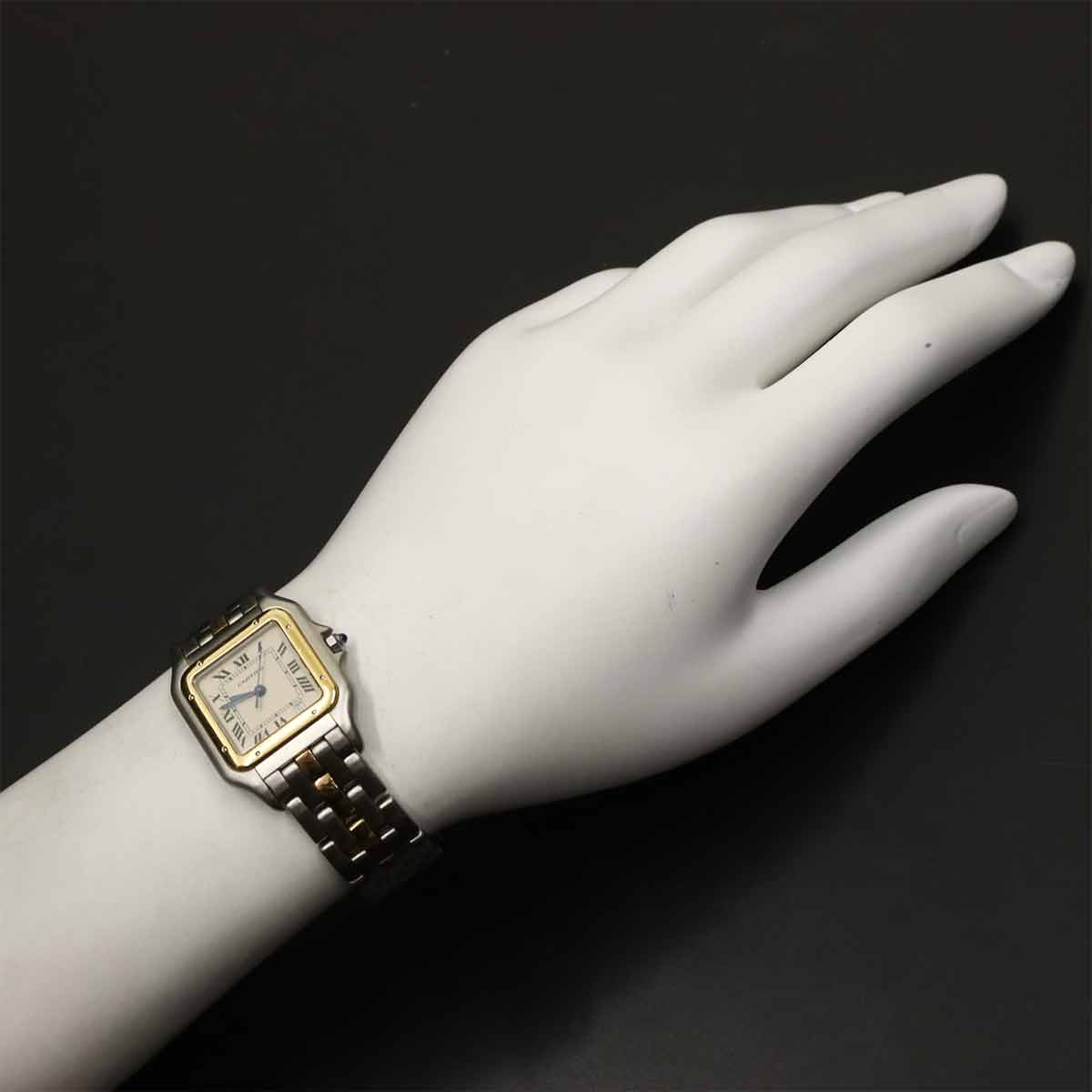Cartier Panthere MM 1Row 83083241 YG Quartz Date Cream Dial Boys