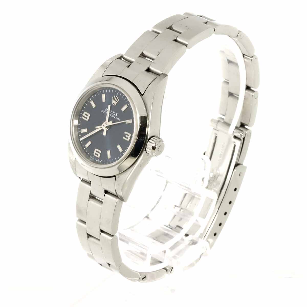 Oyster perpetual 76080 Serial K Blue Dial Ladies Watch