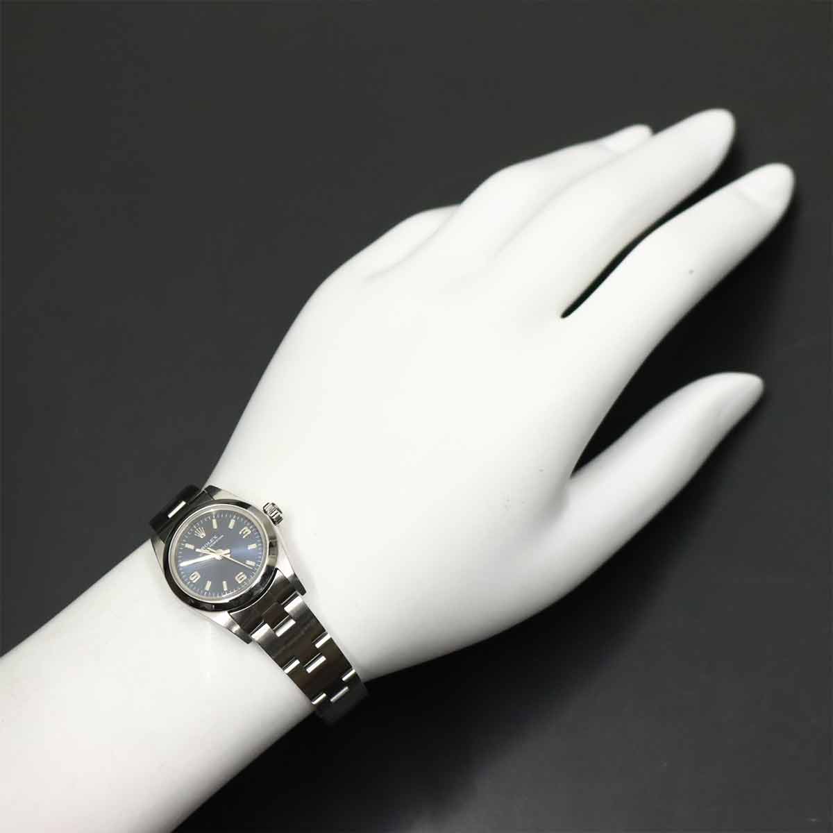 Oyster perpetual 76080 Serial K Blue Dial Ladies Watch