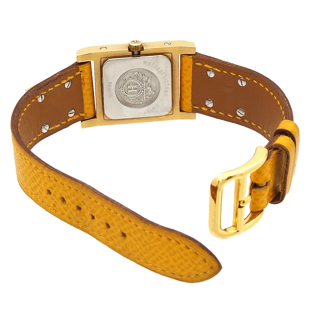 Medor Vintage pyramid Gold studs Quartz White Dial Ladies