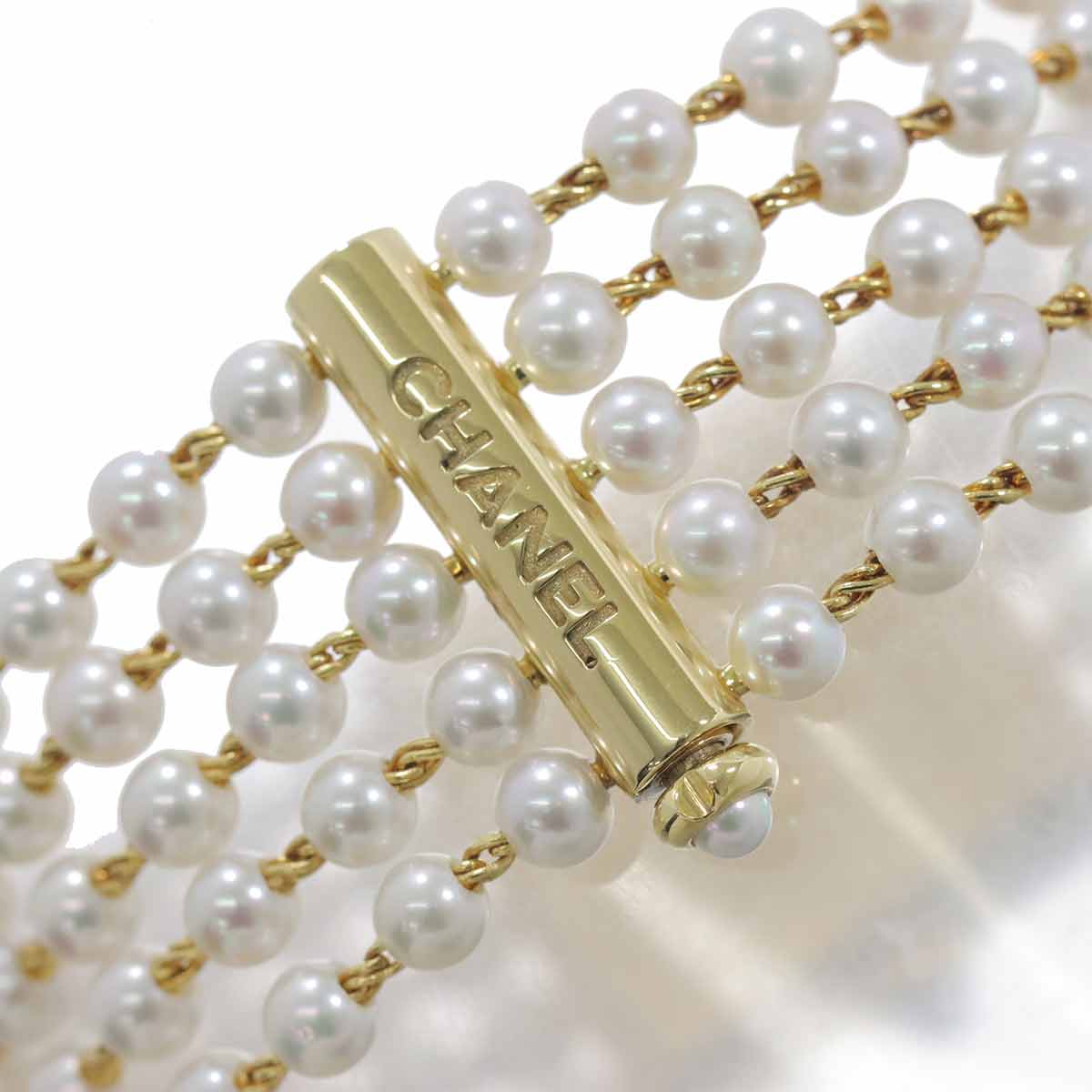 Mademoiselle Pearl Bracelet H0007 750 YG White Dial Ladies