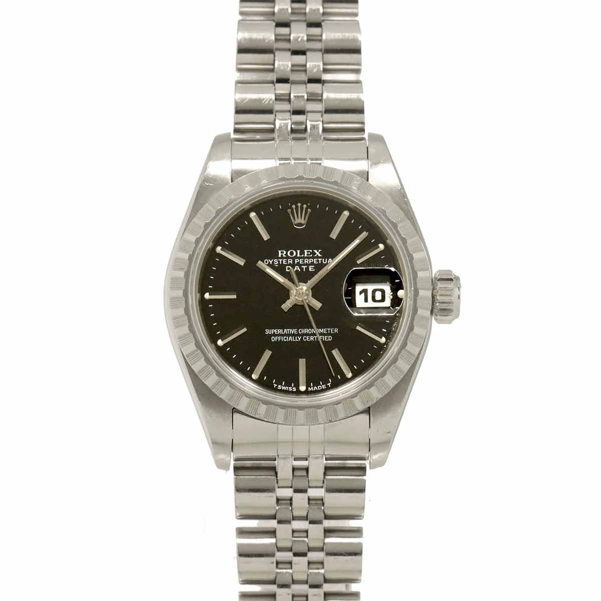 Oyster Perpetual Date 69240 Serial W Black Dial Ladies Watch