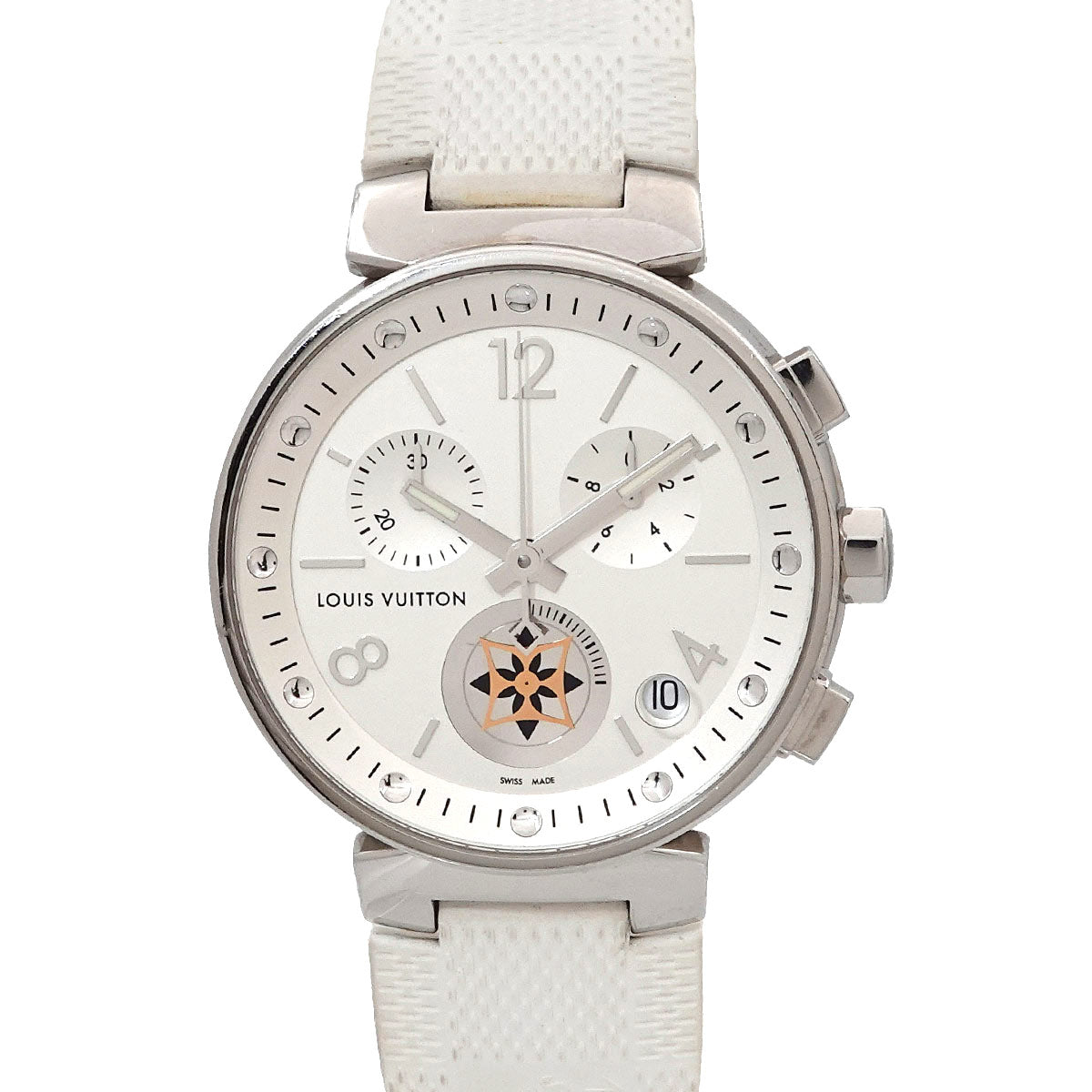 Tambour Moon Star Q8D10 Chronograph Date White Dial