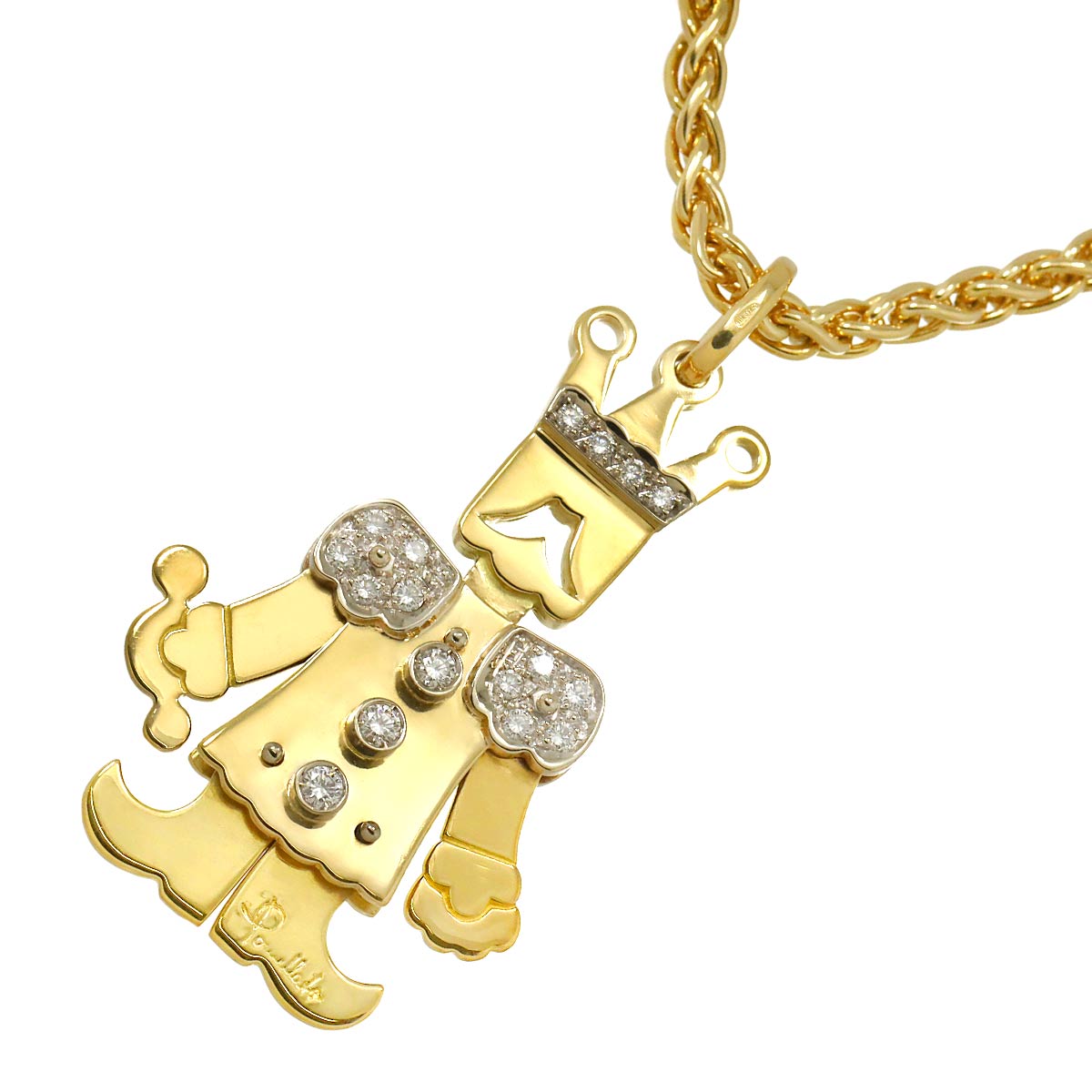 King Diamond Necklace 18K YG WG 750