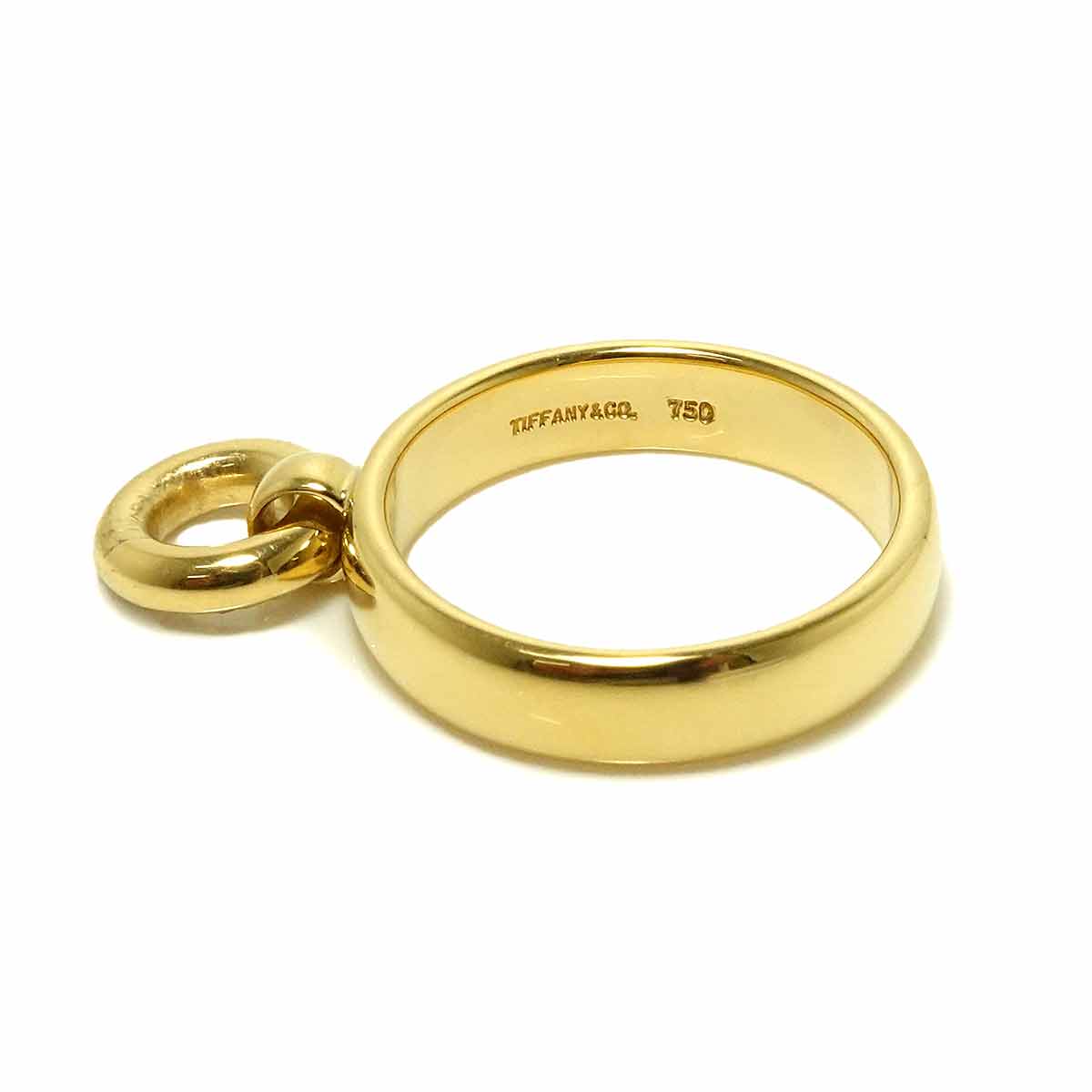 Door knock Diamond Ring 18K YG 750 size6-6.25(US)