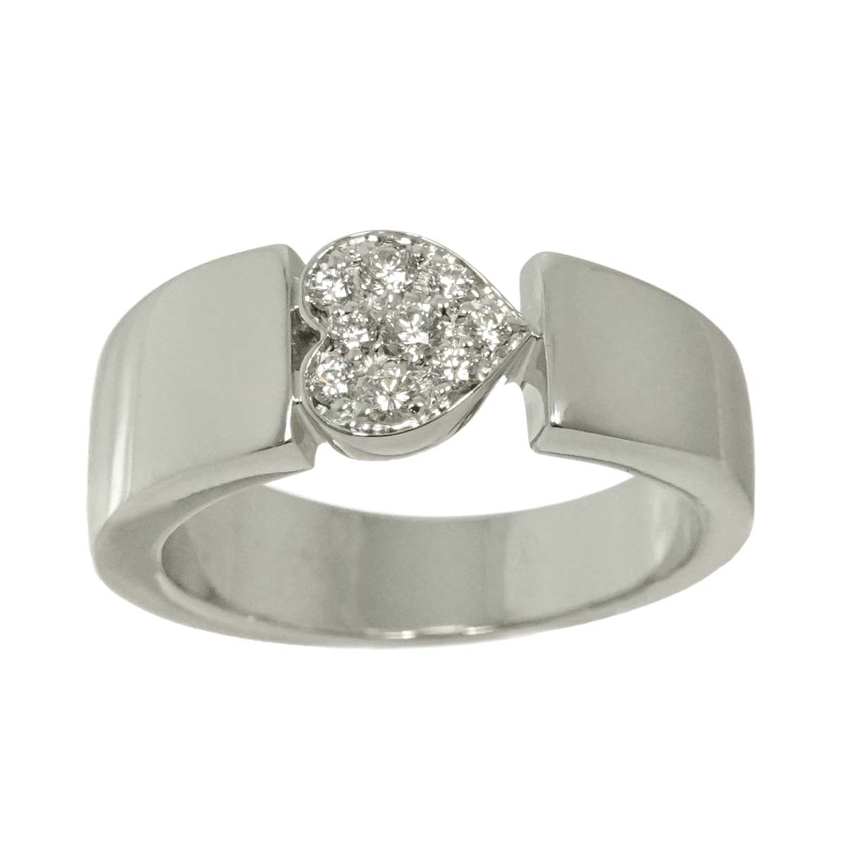 Heart Diamond Ring 18K WG 750 size50 4.75-5(US)