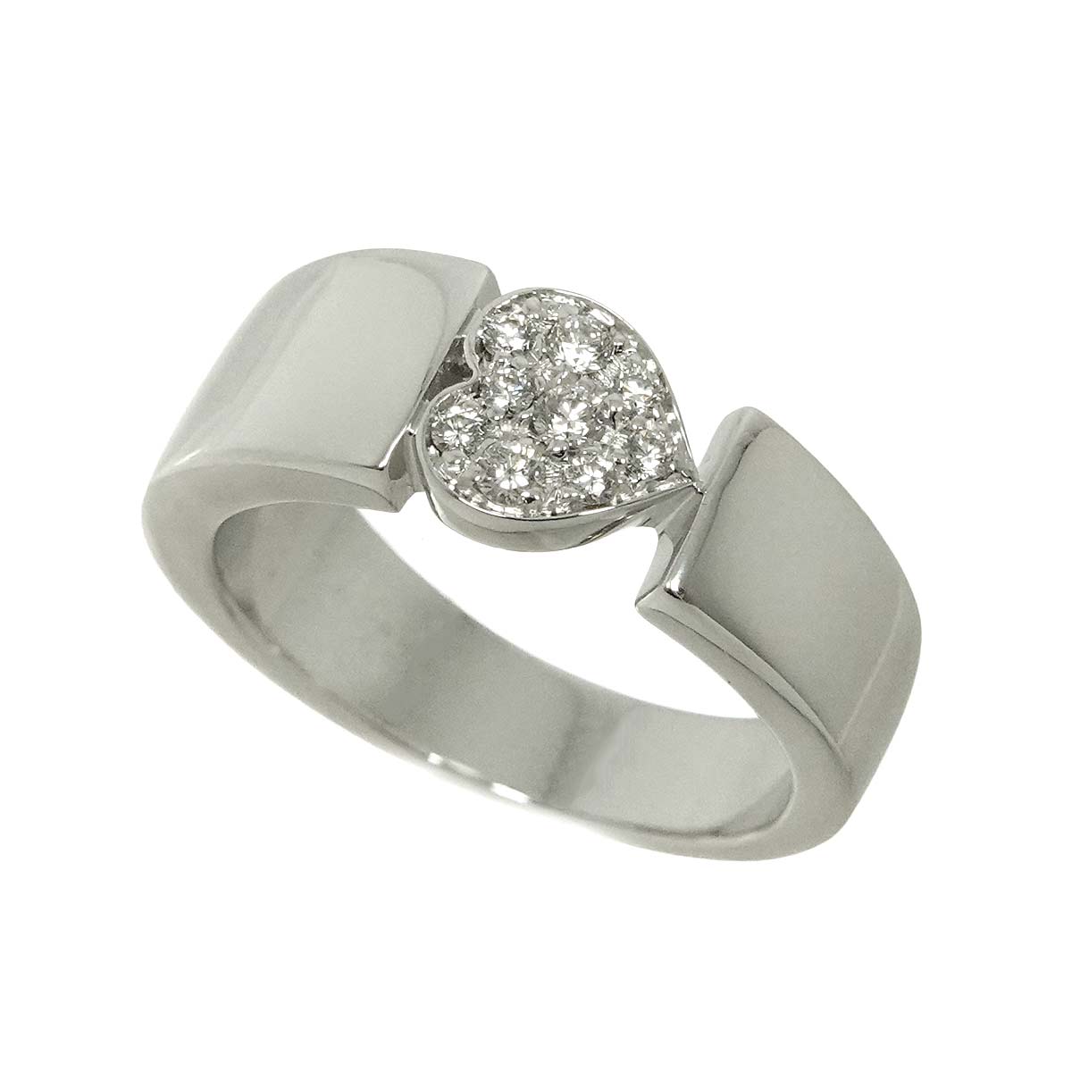 Heart Diamond Ring 18K WG 750 size50 4.75-5(US)