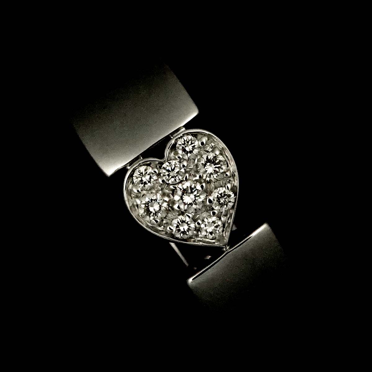 Heart Diamond Ring 18K WG 750 size50 4.75-5(US)