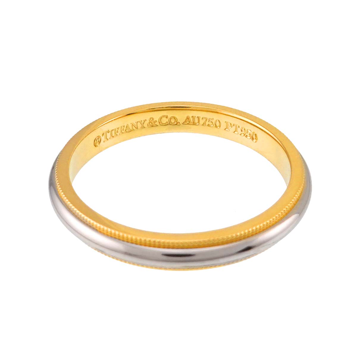 Milgrain Band Ring 18K 750 YG Platinum Size11.5-11.75(US)