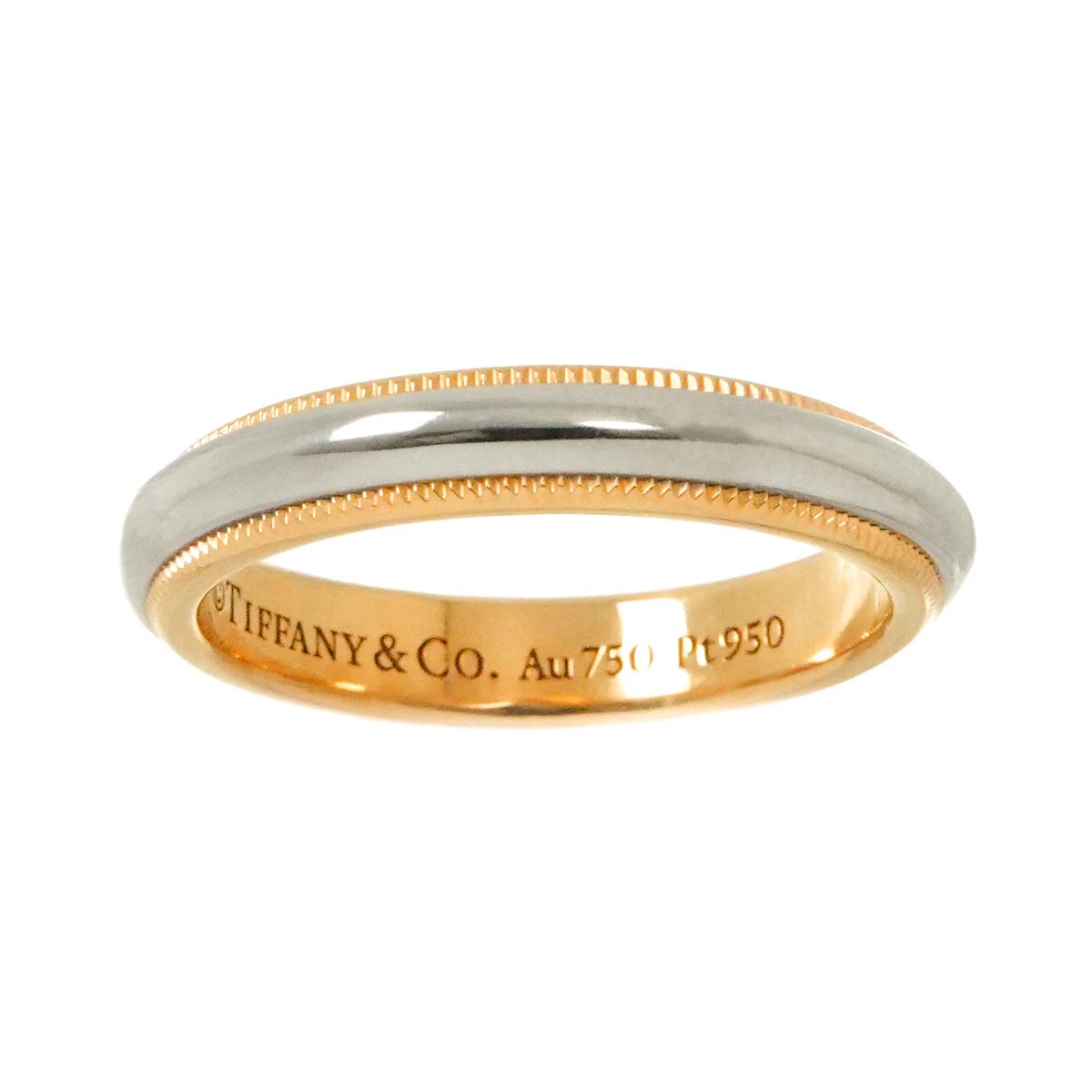 Milgrain Band Ring 18K PG 750 Platinum Size6.25-6.5(US)