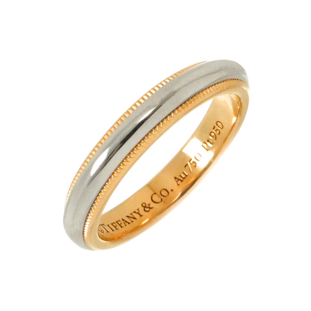 Milgrain Band Ring 18K PG 750 Platinum Size6.25-6.5(US)