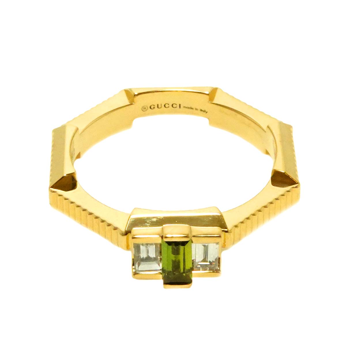 LinktoLove Tourmaline Diamond Ring 18K YG 750 Size6 3.25-3.75(US)