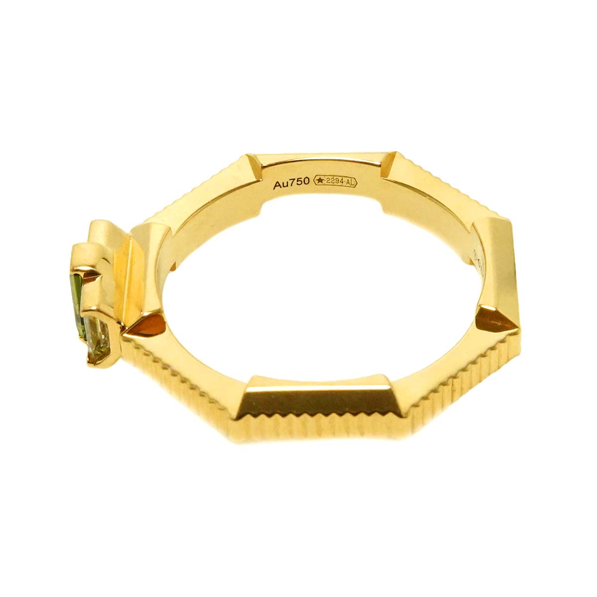 LinktoLove Tourmaline Diamond Ring 18K YG 750 Size6 3.25-3.75(US)