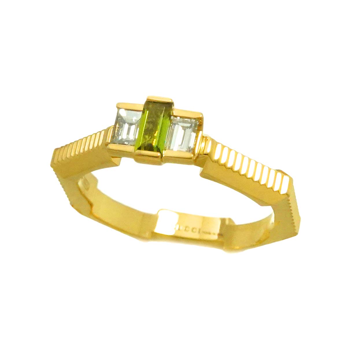 LinktoLove Tourmaline Diamond Ring 18K YG 750 Size6 3.25-3.75(US)