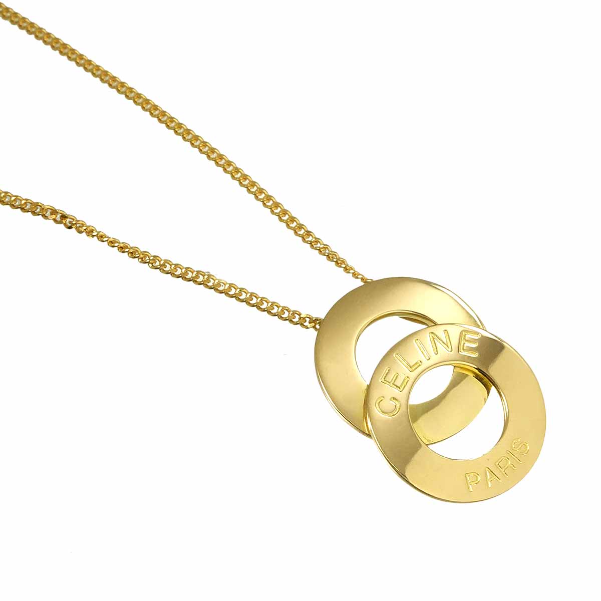 Logo Circle Necklace 18K YG 750 Yellow Gold