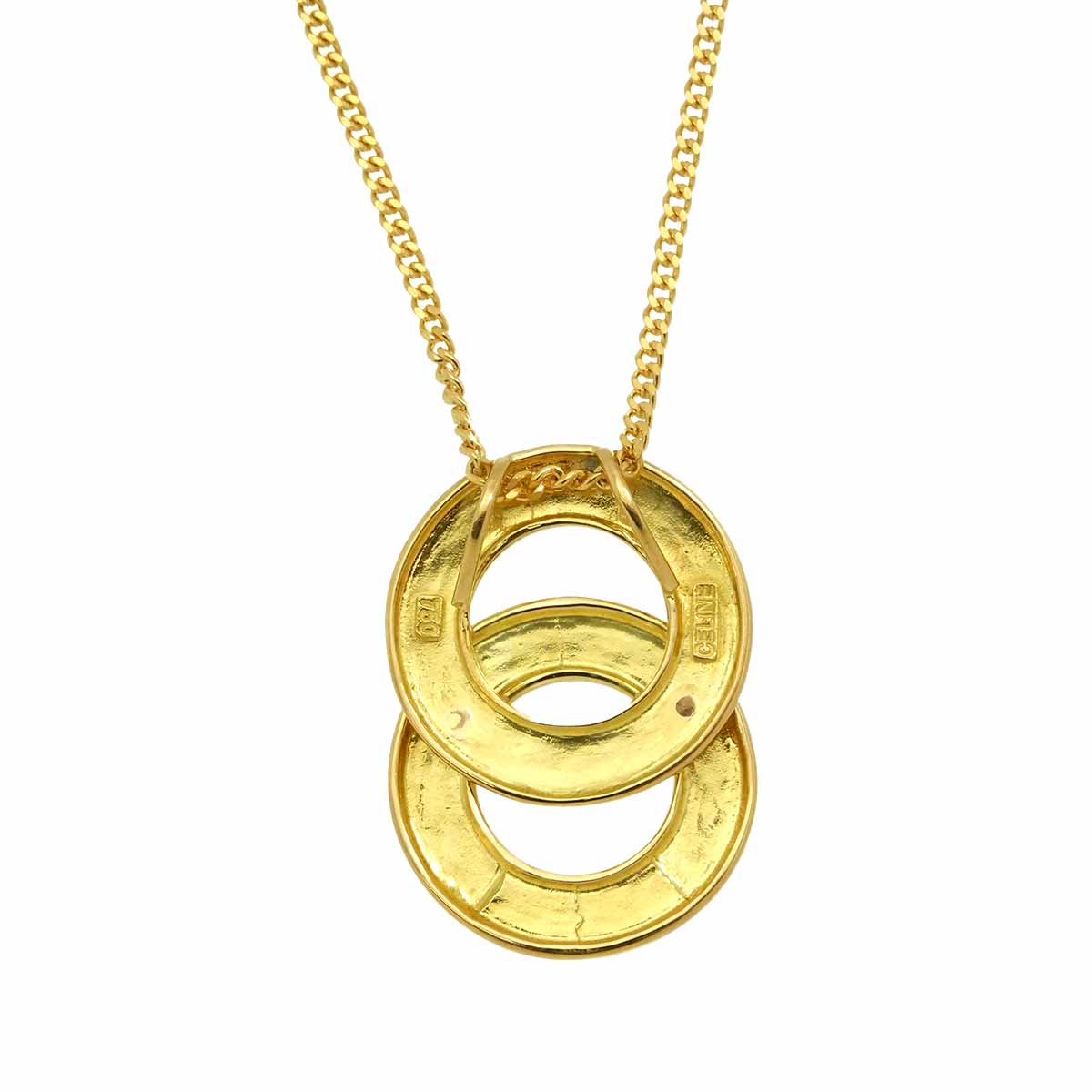 Logo Circle Necklace 18K YG 750 Yellow Gold