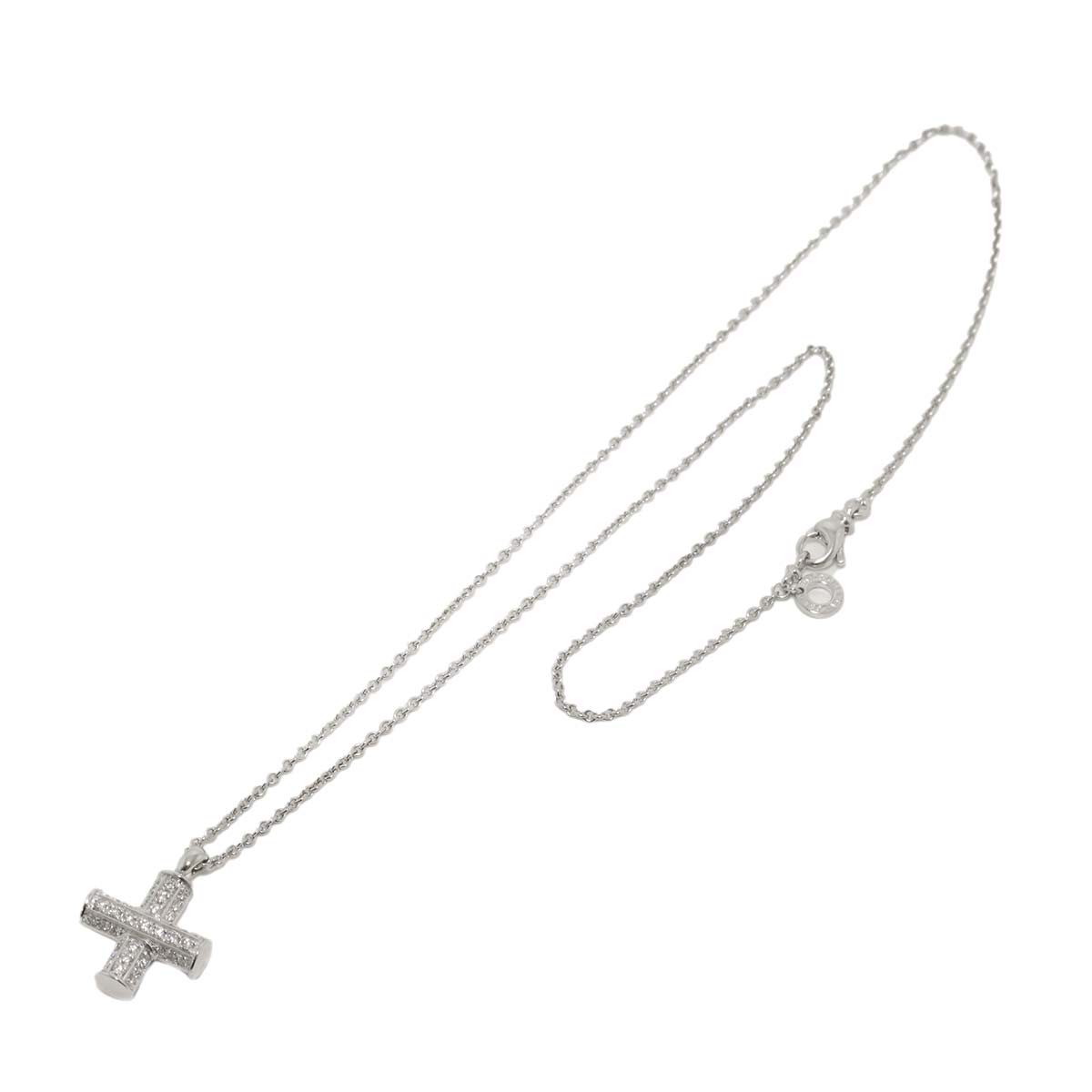 Cross Diamond Necklace K18 18K WG White Gold 750
