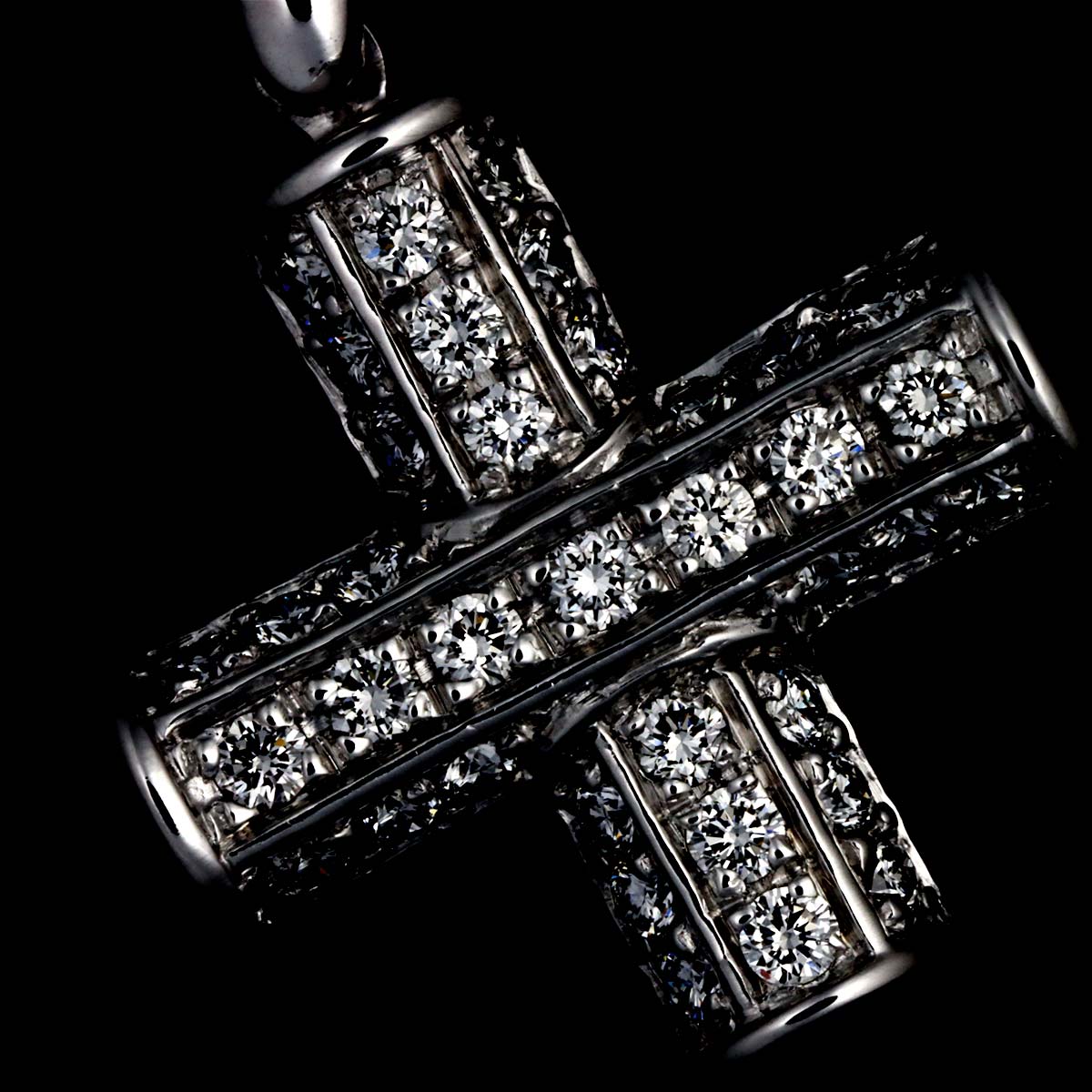 Cross Diamond Necklace K18 18K WG White Gold 750