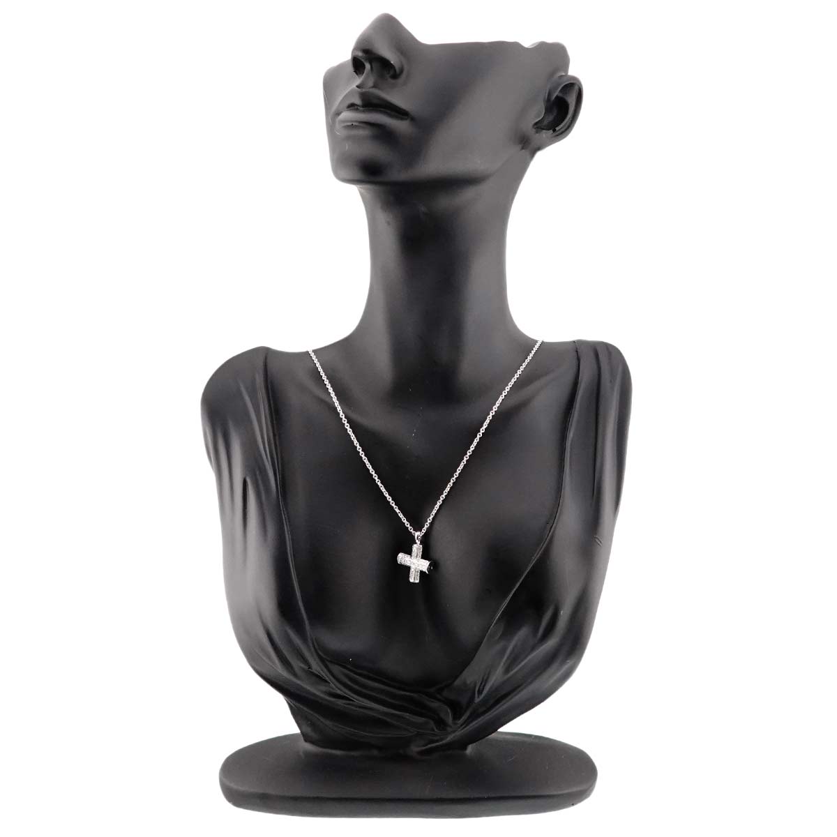 Cross Diamond Necklace K18 18K WG White Gold 750