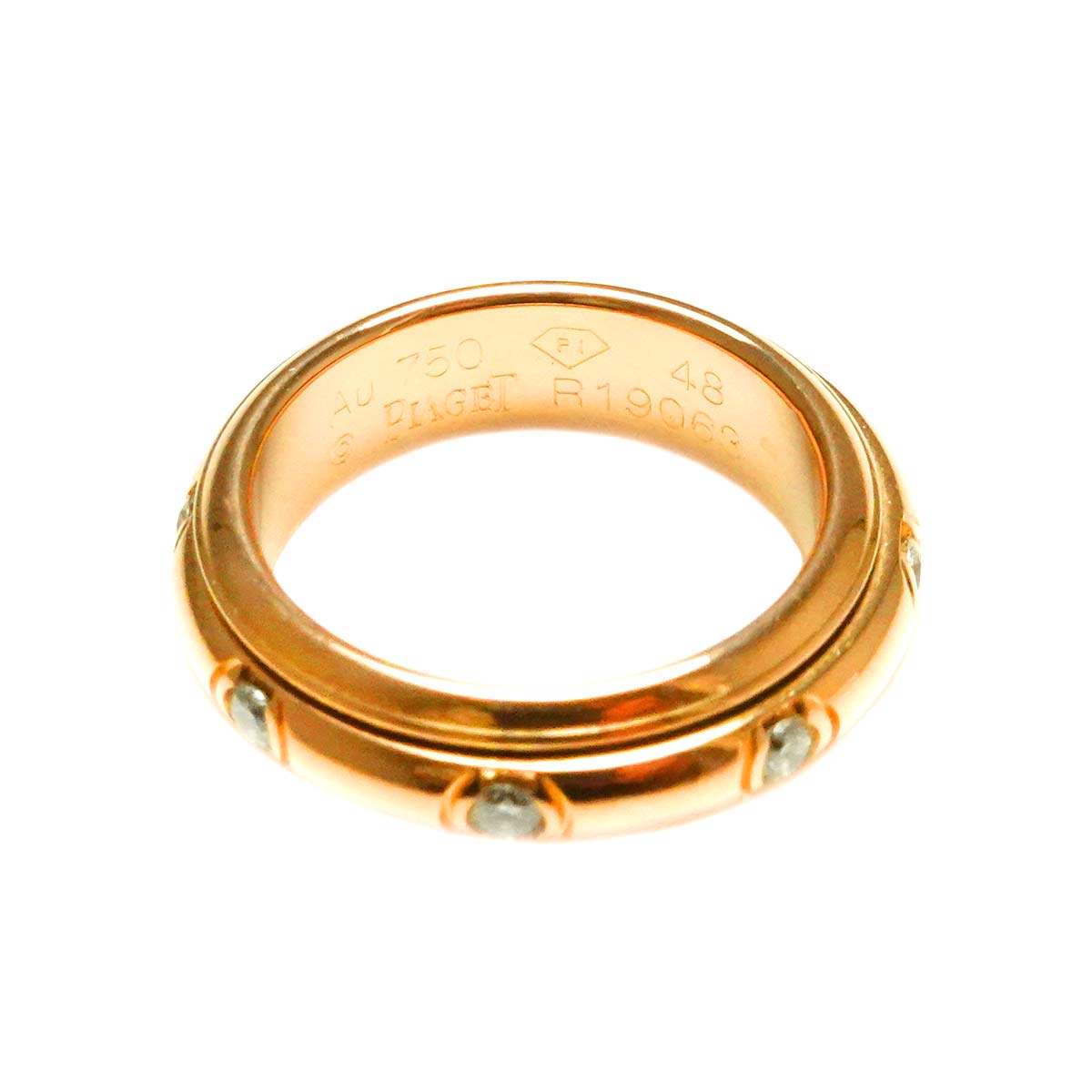 Possession Diamond Ring 18K Pink Gold 750 Size48 4.5(US)