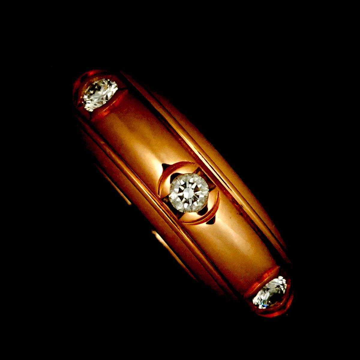 Possession Diamond Ring 18K Pink Gold 750 Size48 4.5(US)