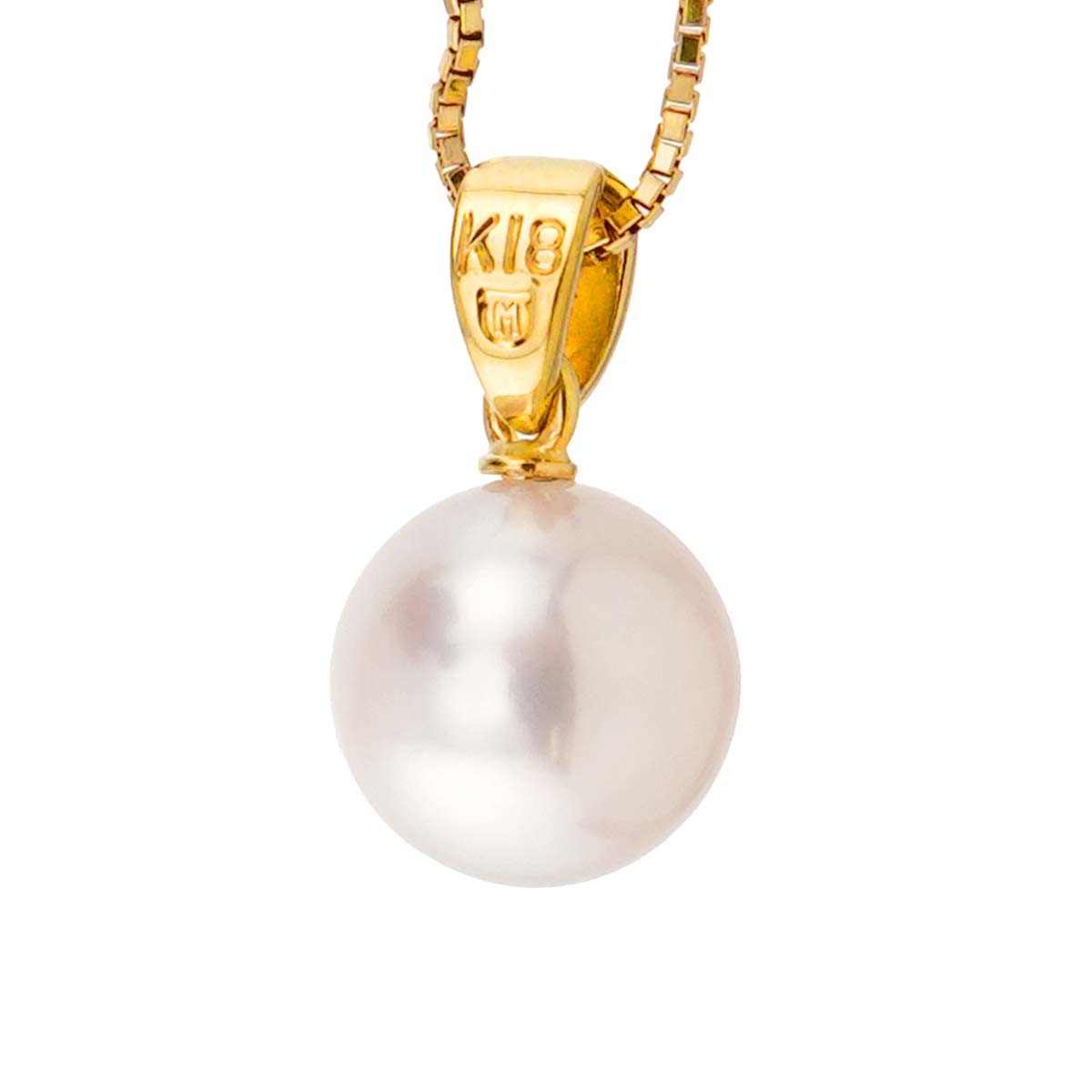 Akoya Pearl 7.7mm Necklace 18K YG 750