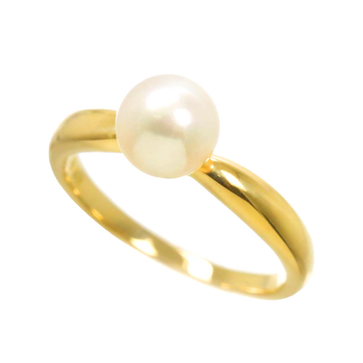 Akoya Pearl 6.8mm Ring 18K YG 750 Size6(US)
