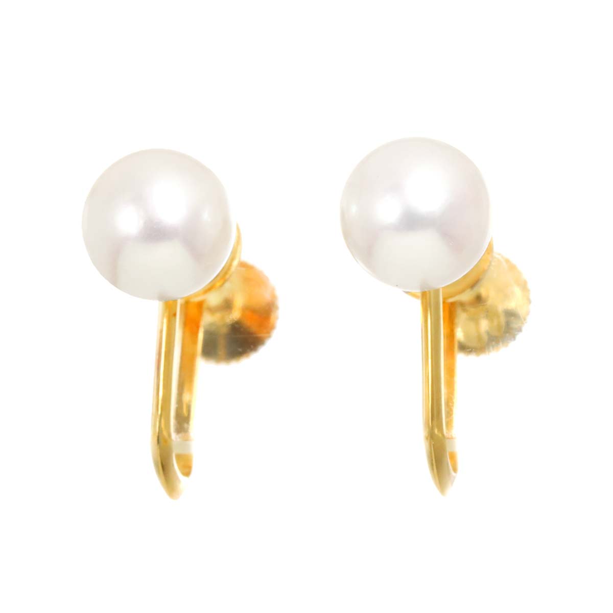 Akoya Pearl 6.6mm Earrings 14K Yellow Gold 585