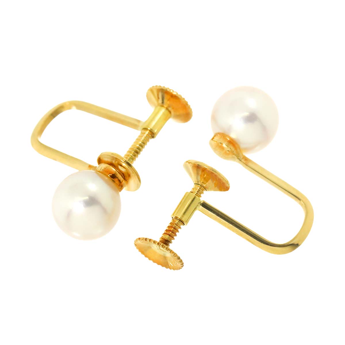 Akoya Pearl 6.6mm Earrings 14K Yellow Gold 585