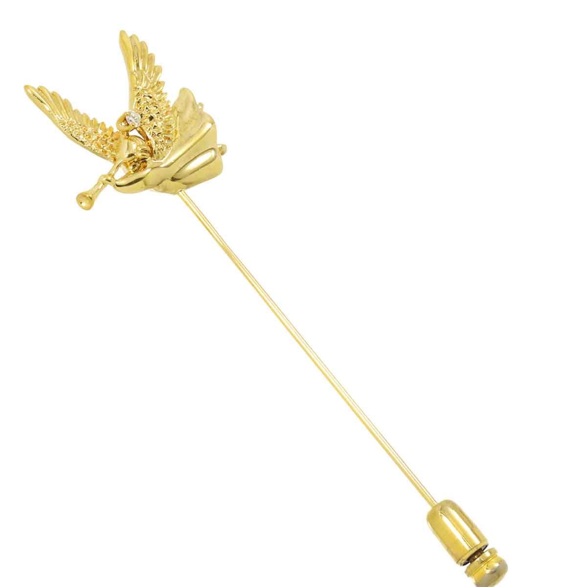 Diamond 0.03ct Pin Brooch 18K YG 750