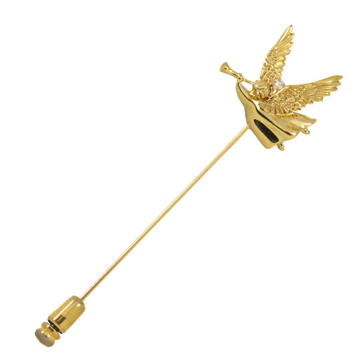 Diamond 0.03ct Pin Brooch 18K YG 750