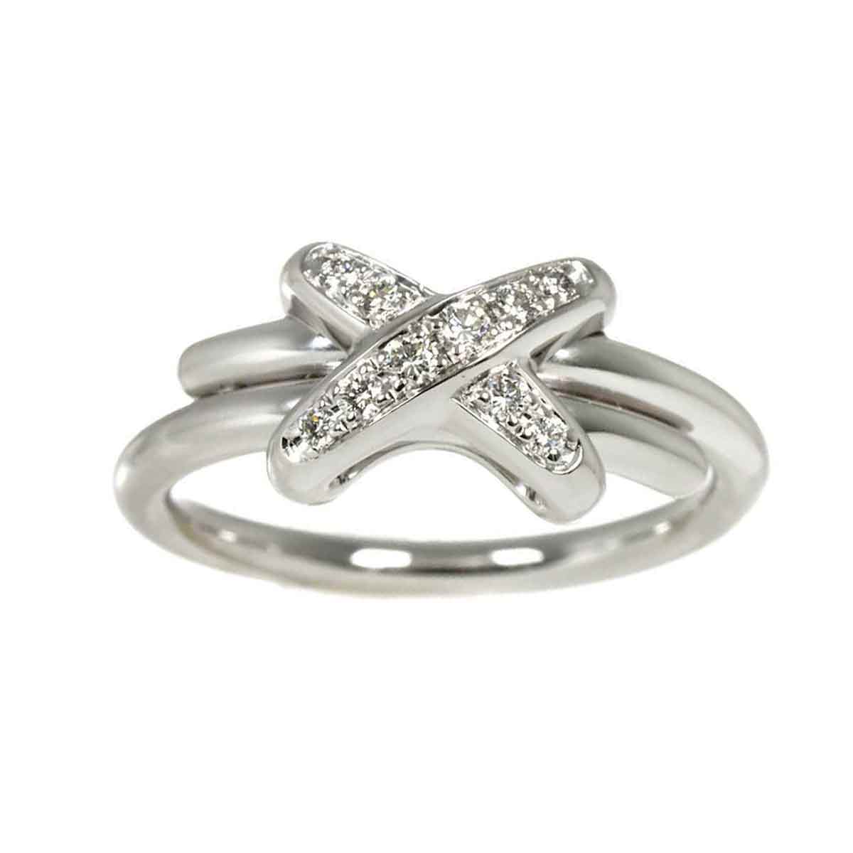 Jeux de Liens Diamond Ring 18K White Gold 750 size49 4.75-5(US)