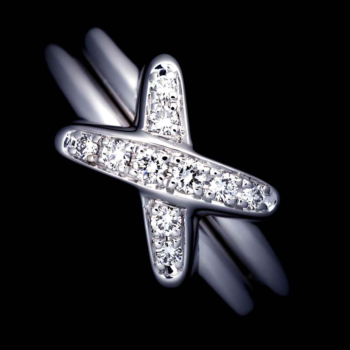 Jeux de Liens Diamond Ring 18K White Gold 750 size49 4.75-5(US)