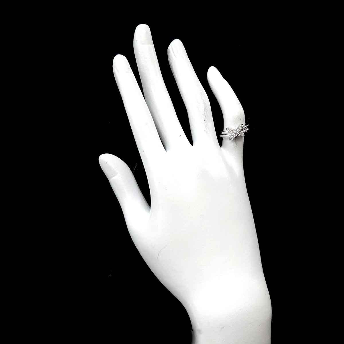 Jeux de Liens Diamond Ring 18K White Gold 750 size49 4.75-5(US)