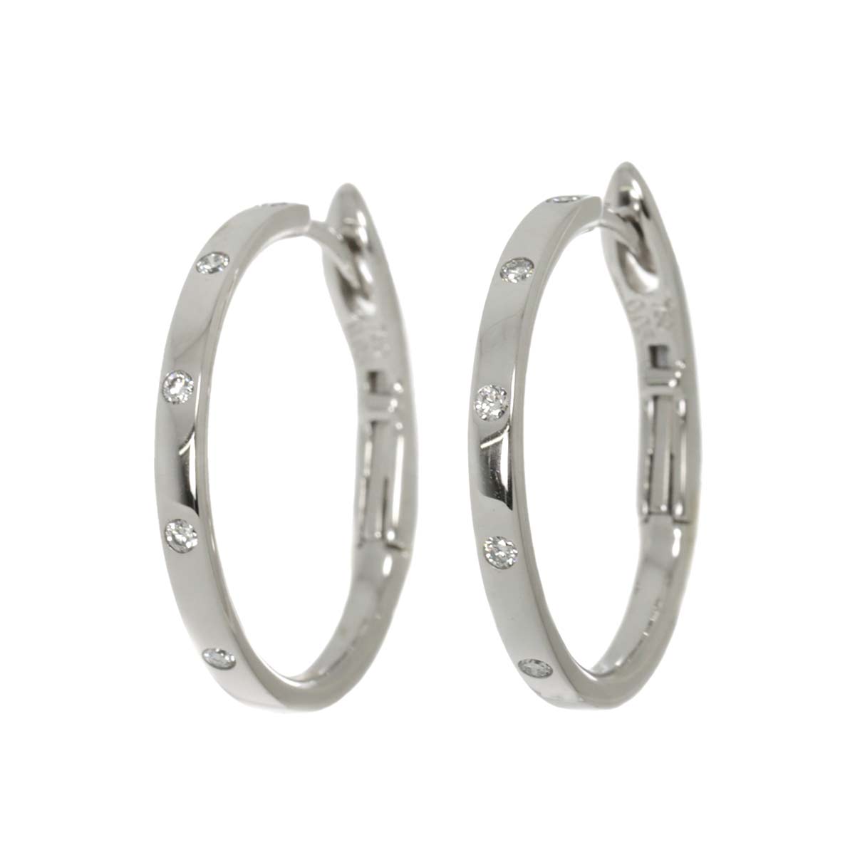 Diamond 0.05ct/0.05ct Earrings Pierced 18K WG 750