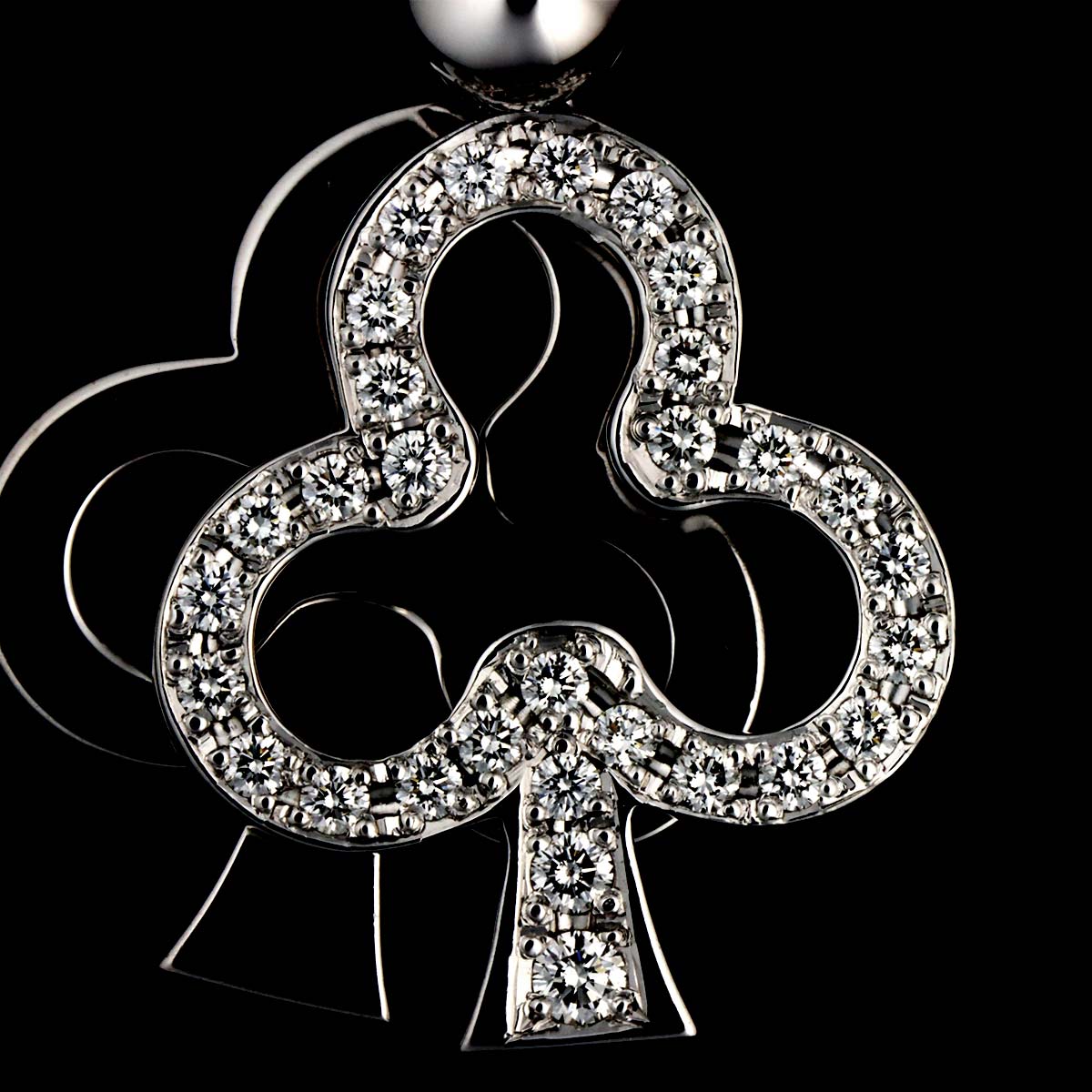 Clover Diamond 0.23ct Necklace 18K White Gold 750