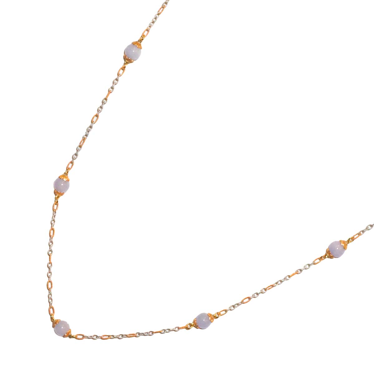 Jade Long Necklace 18K YG PG WG 750