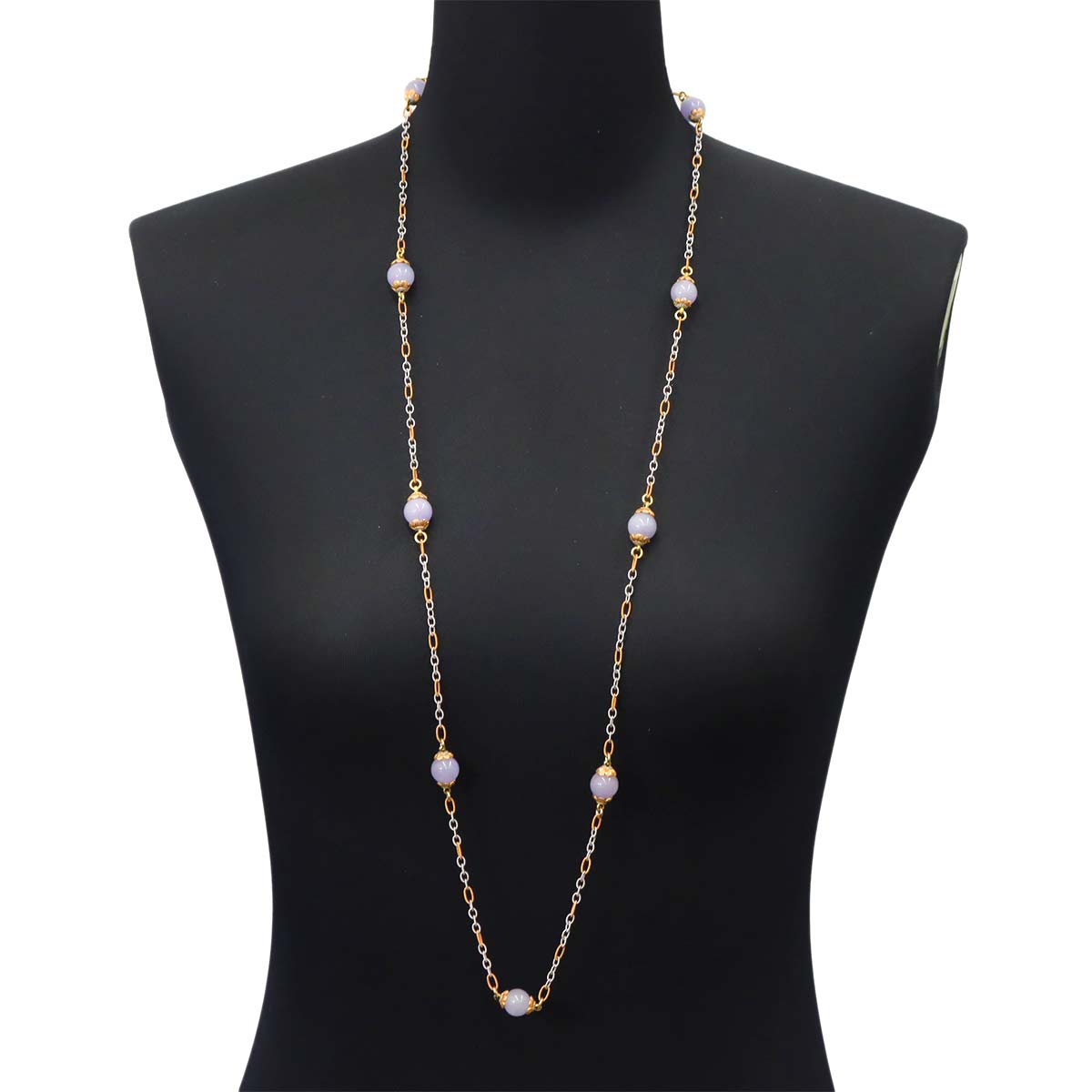 Jade Long Necklace 18K YG PG WG 750