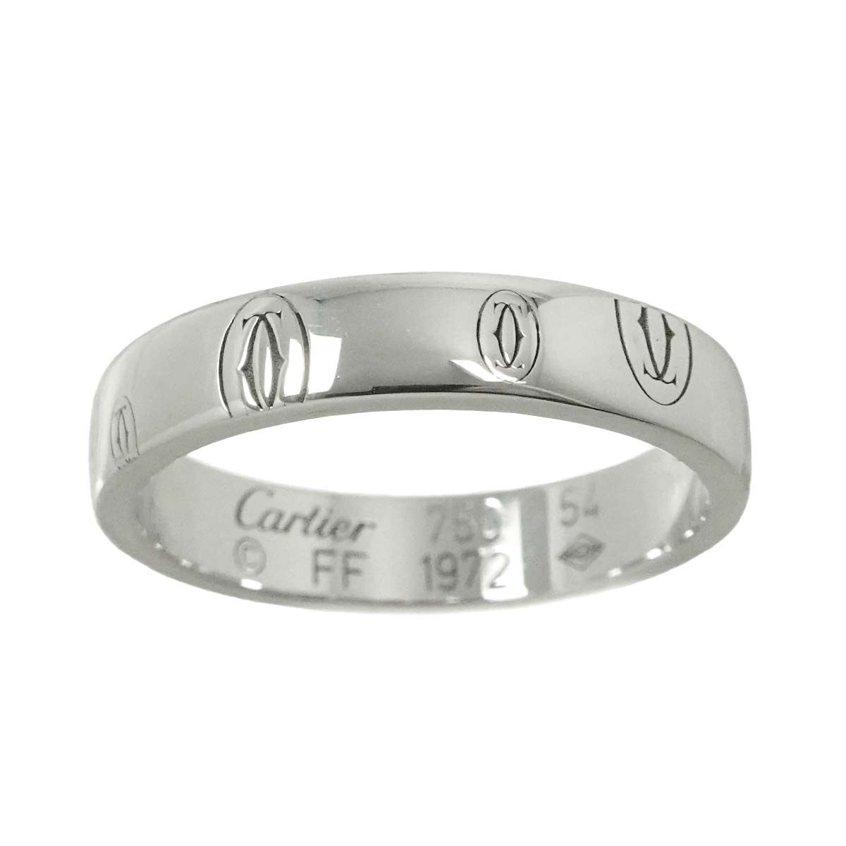 Happy Birthday Ring 18K White Gold 750 Size54 6.75(US)