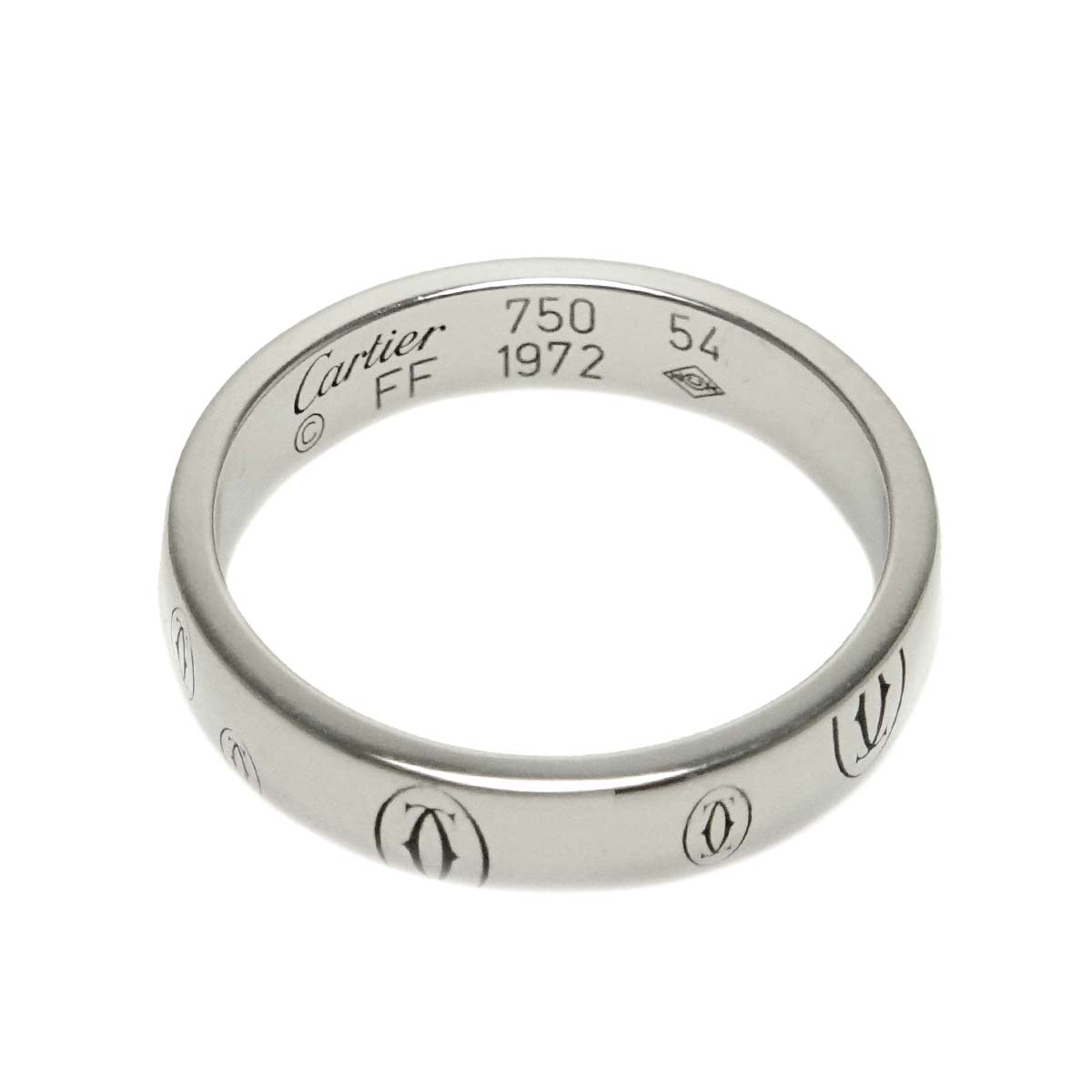 Happy Birthday Ring 18K White Gold 750 Size54 6.75(US)