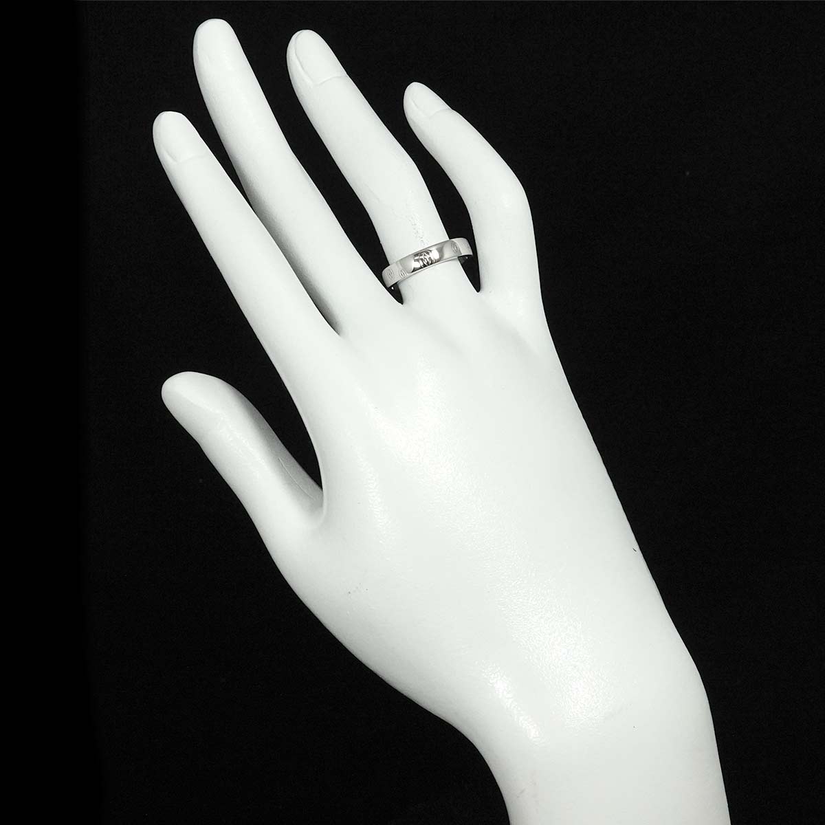 Happy Birthday Ring 18K White Gold 750 Size54 6.75(US)