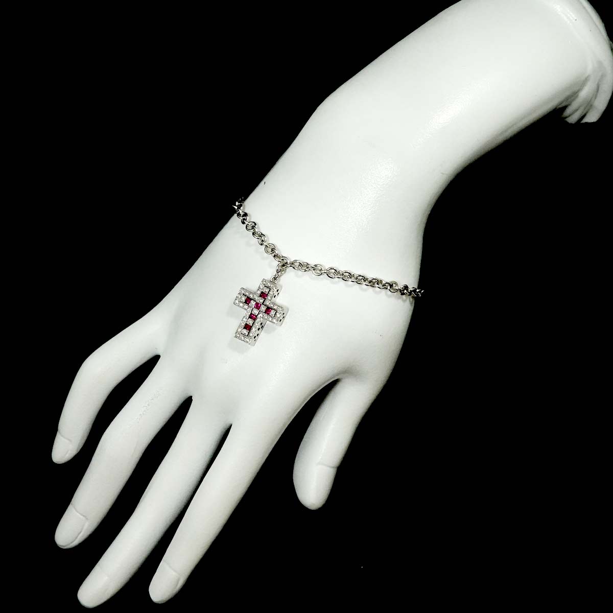 Belle Epoque Cross Sapphire Diamond Bracelet 18K WG 750