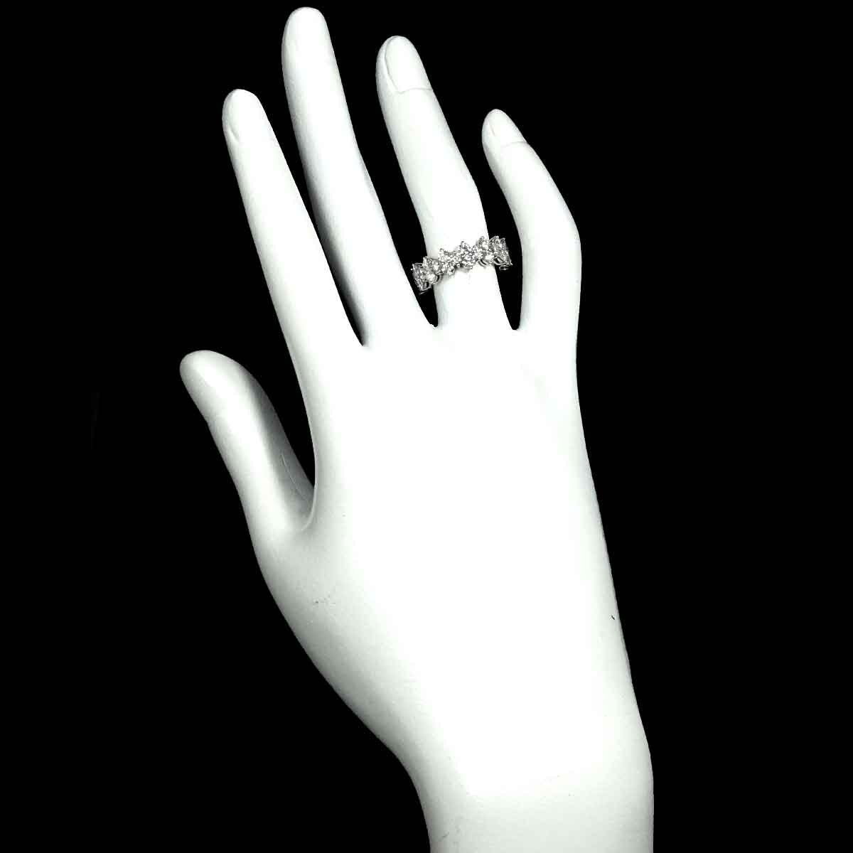 Aria Full Diamond Ring Platinum size4.5(US)