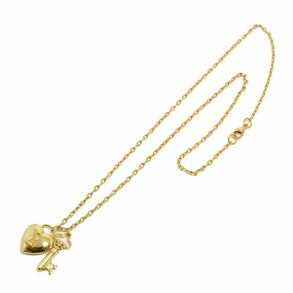 Heart Rock Key Necklace 18K Yellow Gold 750