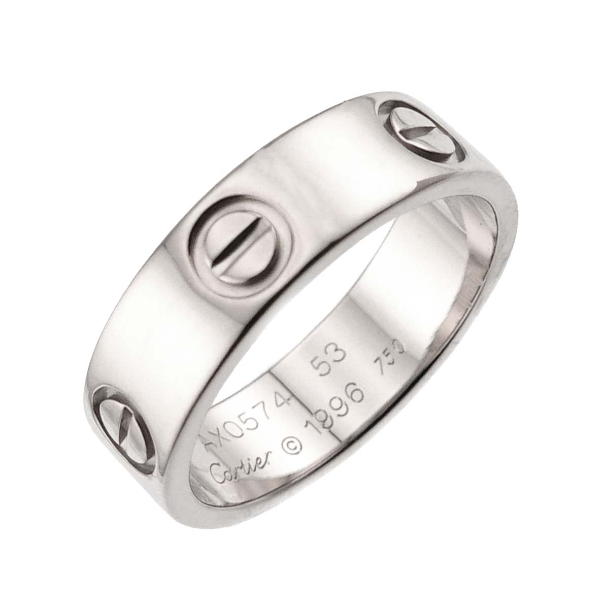 Love Ring 18K White Gold 750 size53 6-6.25(US)