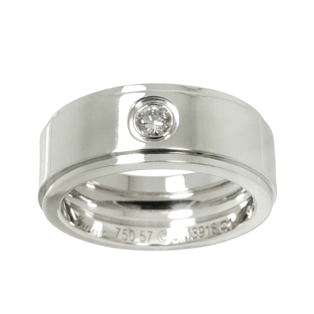 Fortune Diamond Ring 18K WG 750 Size57 7.5(US)