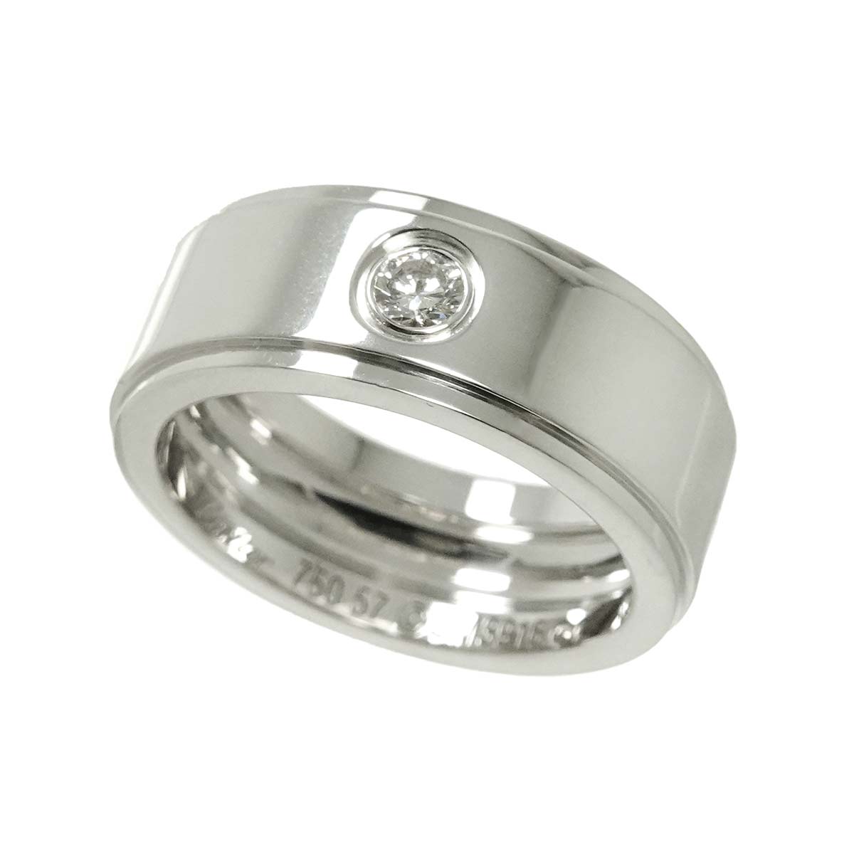 Fortune Diamond Ring 18K WG 750 Size57 7.5(US)